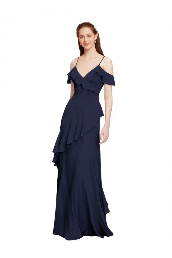 Sleeveless Off the Shoulder A-Line Chiffon Formal Dresses / Bridesmaid Dresses Worcester