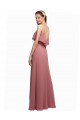 V-Back Sleeveless Spaghetti Straps A-Line Chiffon Bridesmaid Dress Worcester