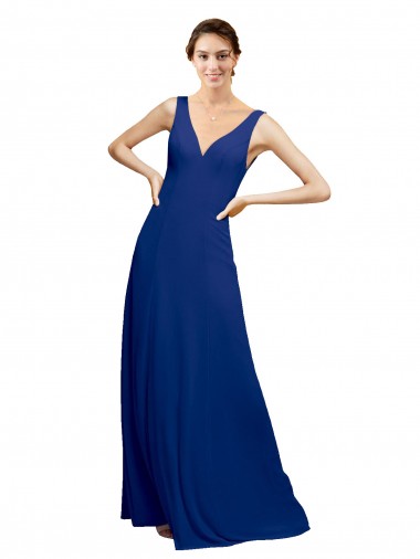 Low Back Sleeveless V-Neck A-Line Chiffon Bridesmaid Dress Worcester