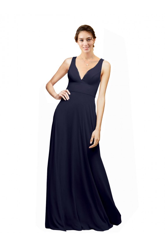 Open Back Sleeveless V-Neck A-Line Chiffon Wedding Guest Dress Worcester