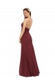Open Back Sleeveless Halter Neck Sheath Soft Chiffon Formal Dress / Bridesmaid Dress Worcester