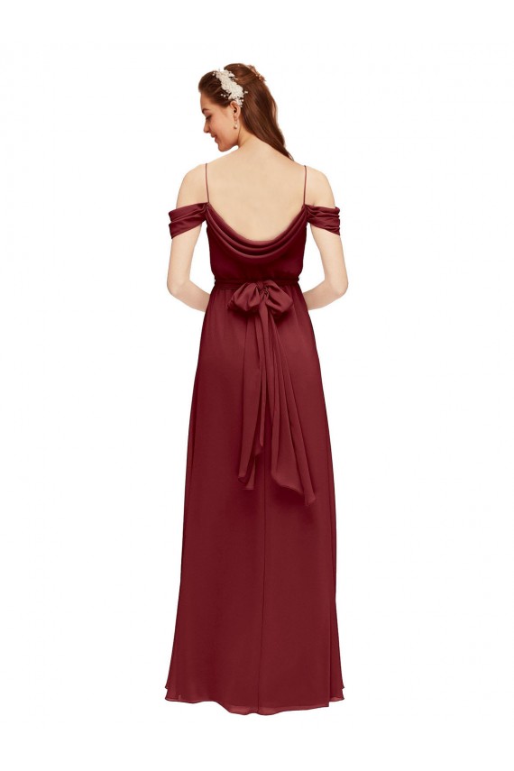 Sleeveless Off the Shoulder Sheath Soft Chiffon Formal Dress / Bridesmaid Dress Worcester