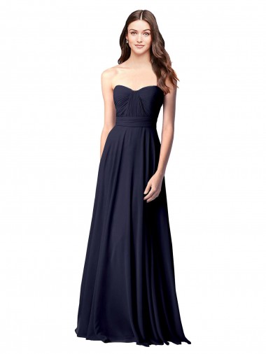 Open Back Sleeveless Sweetheart A-Line Soft Chiffon Evening Dress / Bridesmaid Dress Worcester