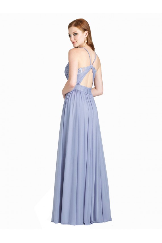 Open Back Sleeveless Sweetheart A-Line Chiffon & Lace Bridesmaid Dress / Evening Dress Worcester