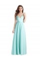 V-Back Sleeveless V-Neck A-Line Soft Chiffon & Satin Bridesmaid Dress Worcester
