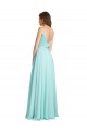 V-Back Sleeveless V-Neck A-Line Soft Chiffon & Satin Bridesmaid Dress Worcester