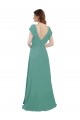 V-Back Cap Sleeves V-Neck A-Line Soft Chiffon Formal Dress / Bridesmaid Dress Worcester