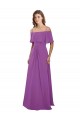 Dahlia Flutter Sleeves Off the Shoulder A-Line Soft Chiffon Bridesmaid Dress Worcester