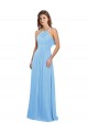 Open Back Periwinkle Sleeveless Halter Neck A-Line Chiffon Bridesmaid Dress / Evening Dress Worcester