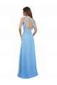 Open Back Periwinkle Sleeveless Halter Neck A-Line Chiffon Bridesmaid Dress / Evening Dress Worcester