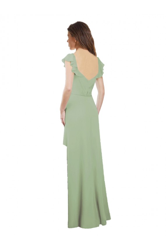 Low Back Cap Sleeves Sweetheart A-Line Soft Chiffon Bridesmaid Dress / Formal Dress Worcester