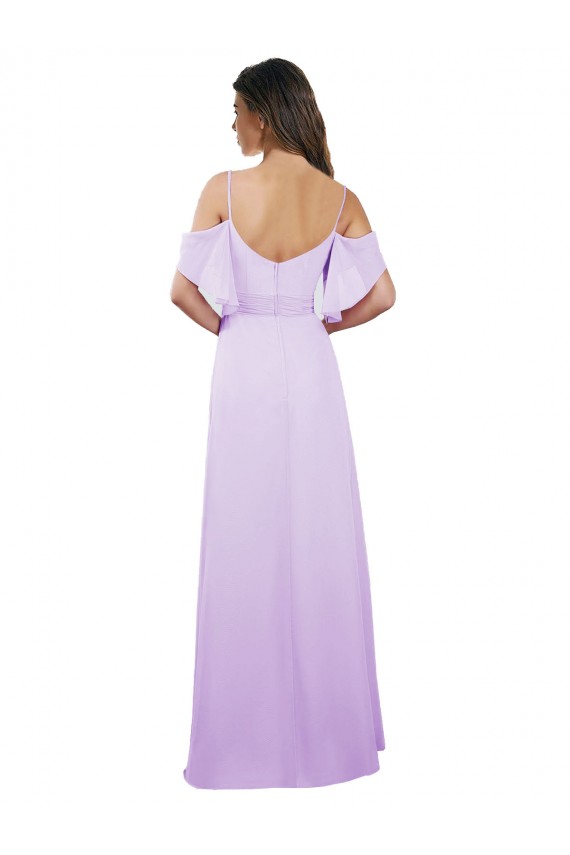 Cold Shoulder Off the Shoulder A-Line Soft Chiffon Formal Dress / Bridesmaid Dress Worcester