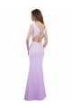 Open Back Cap Sleeves Round Neck Column Soft Chiffon Bridesmaid Dress Worcester