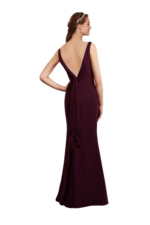 Low Back Sleeveless V-Neck Mermaid Soft Chiffon Bridesmaid Dress Worcester