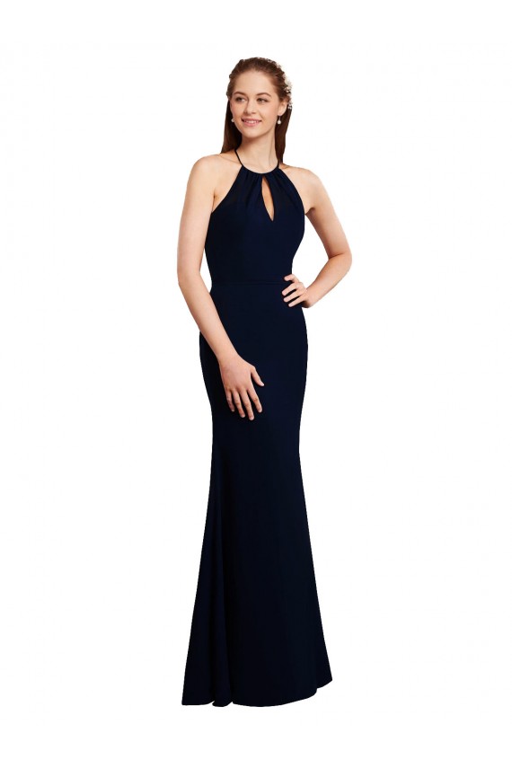 Criss Cross Open Back Sleeveless Halter Neck Mermaid Soft Chiffon Bridesmaid Dress Worcester