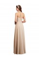 Low Back Champagne Sleeveless Halter Neck A-Line Soft Chiffon Bridesmaid Dress Worcester
