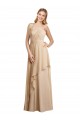 Criss Cross Open Back Sleeveless Spaghetti Straps A-Line Soft Chiffon Bridesmaid Dress Worcester