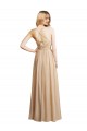 Criss Cross Open Back Sleeveless Spaghetti Straps A-Line Soft Chiffon Bridesmaid Dress Worcester