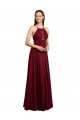 Open Back Sleeveless Spaghetti Straps A-Line Chiffon Bridesmaid Dress / Evening Dress Worcester
