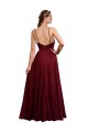Open Back Sleeveless Spaghetti Straps A-Line Chiffon Bridesmaid Dress / Evening Dress Worcester
