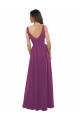V-Back Wild Berry Sleeveless V-Neck A-Line Soft Chiffon Bridesmaid Dress Worcester