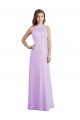 Keyhole Back Sleeveless Halter Neck A-Line Soft Chiffon Bridesmaid Dress / Formal Dress Worcester