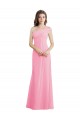 Barely Pink Sleeveless One Shoulder A-Line Chiffon Bridesmaid Dress Worcester