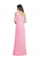 Barely Pink Sleeveless One Shoulder A-Line Chiffon Bridesmaid Dress Worcester