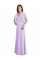 V-Back Split Sleeves V-Neck A-Line Soft Chiffon Bridesmaid Dress Worcester