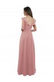 V-Back Dusty Pink Cap Sleeves V-Neck A-Line Soft Chiffon Bridesmaid Dress Worcester