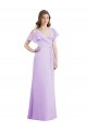V-Back Cold Shoulder V-Neck A-Line Soft Chiffon Bridesmaid Dresses Worcester