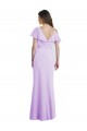 V-Back Cold Shoulder V-Neck A-Line Soft Chiffon Bridesmaid Dresses Worcester