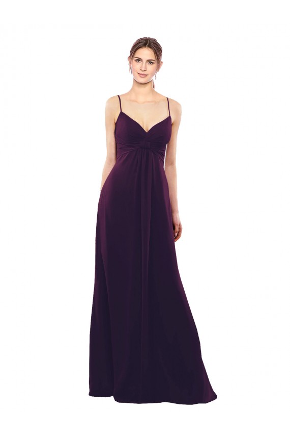 Criss Cross Open Back Sleeveless Spaghetti Straps A-Line Soft Chiffon Formal Dress / Bridesmaid Dress Worcester