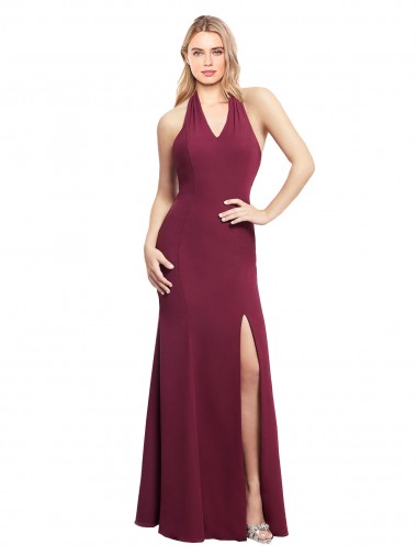 Open Back Sleeveless Halter Neck Mermaid Soft Chiffon Bridesmaid Dress Worcester