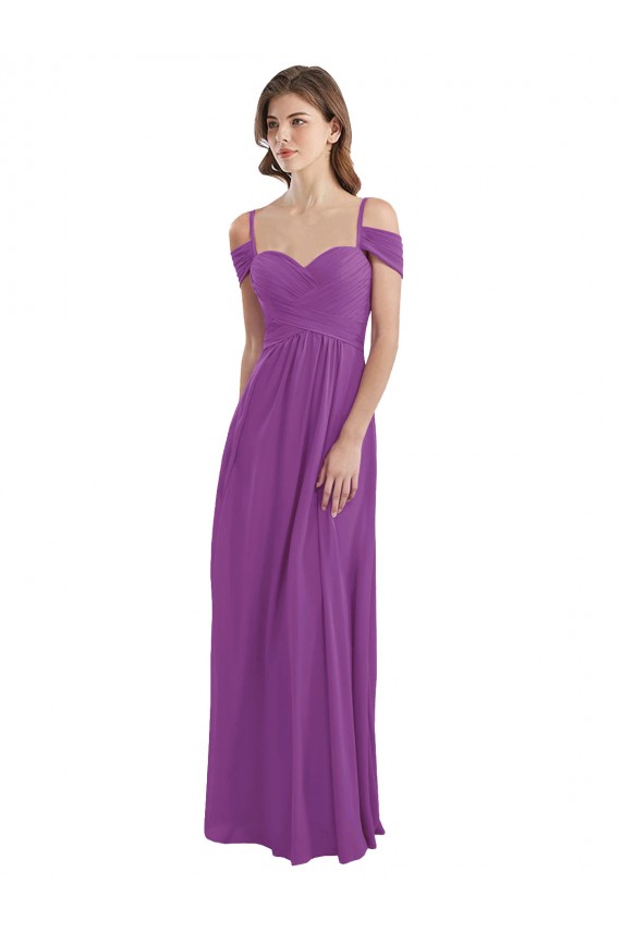 Cold Shoulder Sweetheart A-Line Soft Chiffon Bridesmaid Dress Worcester