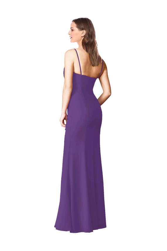 Low Back Plum Purple Sleeveless Sweetheart A-Line Soft Chiffon Bridesmaid Dress Worcester