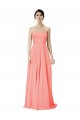 Peach Sleeveless Strapless A-Line Soft Chiffon Bridesmaid Dress Worcester