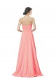 Peach Sleeveless Strapless A-Line Soft Chiffon Bridesmaid Dress Worcester