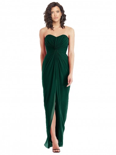 Low Back Ever Green Sleeveless Sweetheart A-Line Soft Chiffon Bridesmaid Dress Worcester