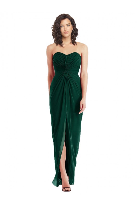 Low Back Ever Green Sleeveless Sweetheart A-Line Soft Chiffon Bridesmaid Dress Worcester