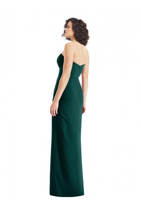 Low Back Ever Green Sleeveless Sweetheart A-Line Soft Chiffon Bridesmaid Dress Worcester