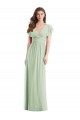 Open Back Flutter Sleeves V-Neck Trumpet Soft Chiffon Bridesmaid Dress Worcester
