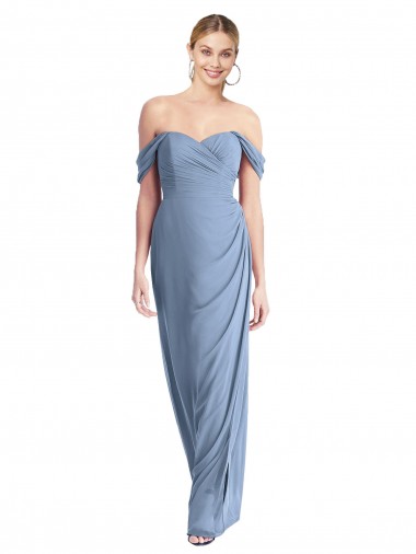 Low Back Sleeveless Off the Shoulder Mermaid Soft Chiffon Semi Formal Evening Dress / Bridesmaid Dress Worcester