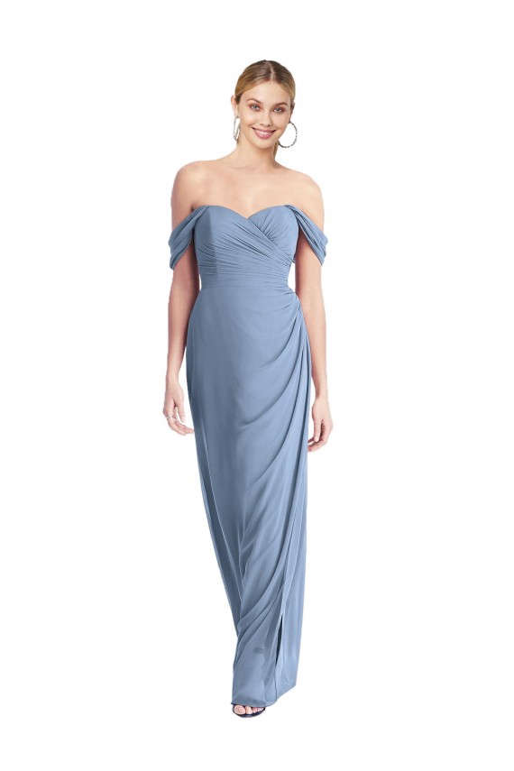 Low Back Sleeveless Off the Shoulder Mermaid Soft Chiffon Semi Formal Evening Dress / Bridesmaid Dress Worcester