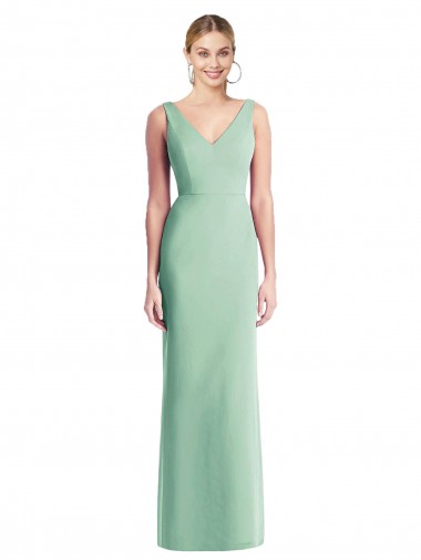 Tie Back Sleeveless V-Neck Trumpet Soft Chiffon Bridesmaid Dress Worcester