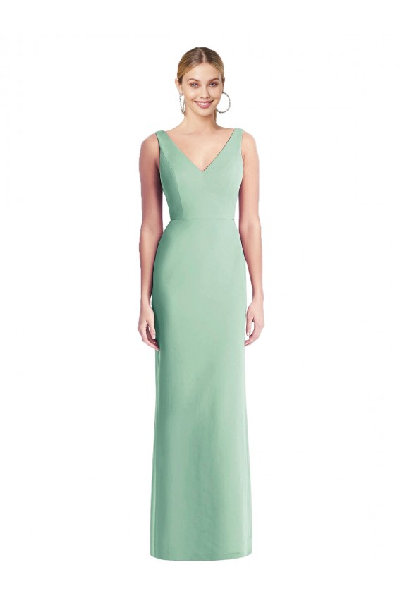 Tie Back Sleeveless V-Neck Trumpet Soft Chiffon Bridesmaid Dress Worcester