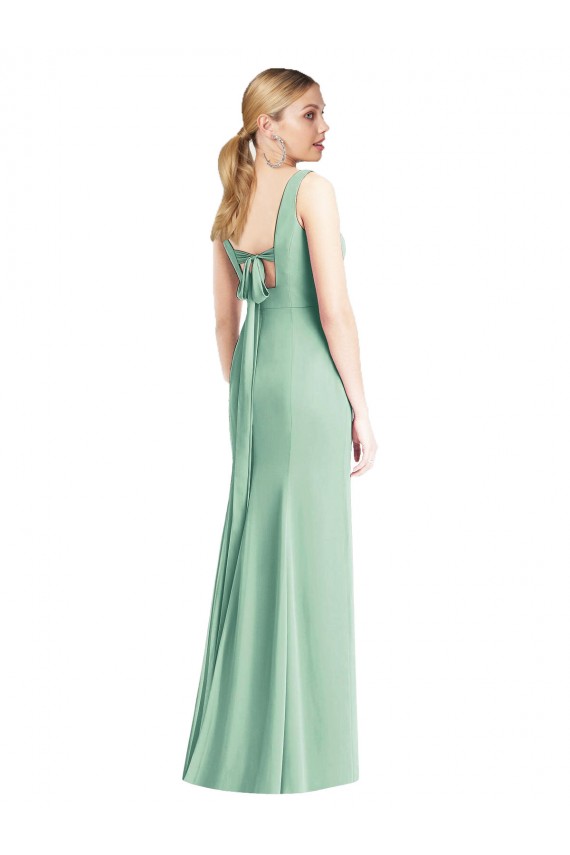 Tie Back Sleeveless V-Neck Trumpet Soft Chiffon Bridesmaid Dress Worcester
