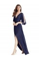 Tie Back Sleeveless V-Neck Trumpet Soft Chiffon Semi Formal Evening Dress / Bridesmaid Dress Worcester