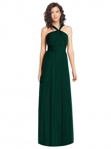 Ever Green Sleeveless Halter Neck A-Line Soft Chiffon Bridesmaid Dress Worcester