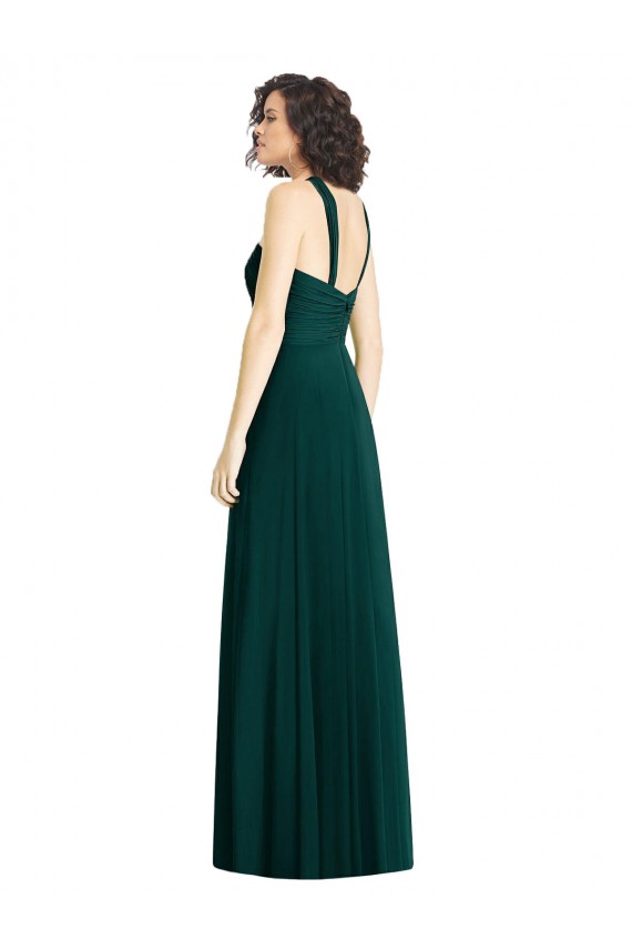 Ever Green Sleeveless Halter Neck A-Line Soft Chiffon Bridesmaid Dress Worcester